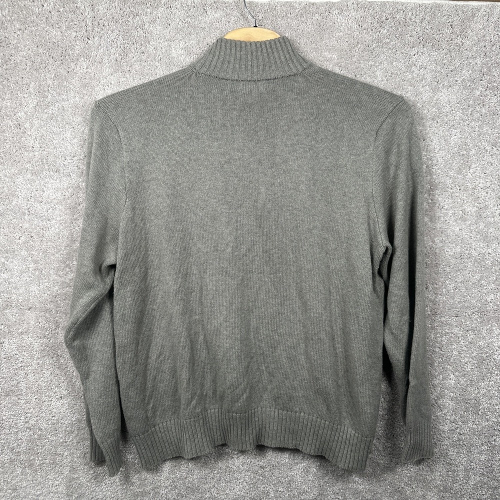 Polo Ralph Lauren Sweater Mens XXl Mock Neck Gray Button Pullover Knit Cotton - Picture 2 of 6
